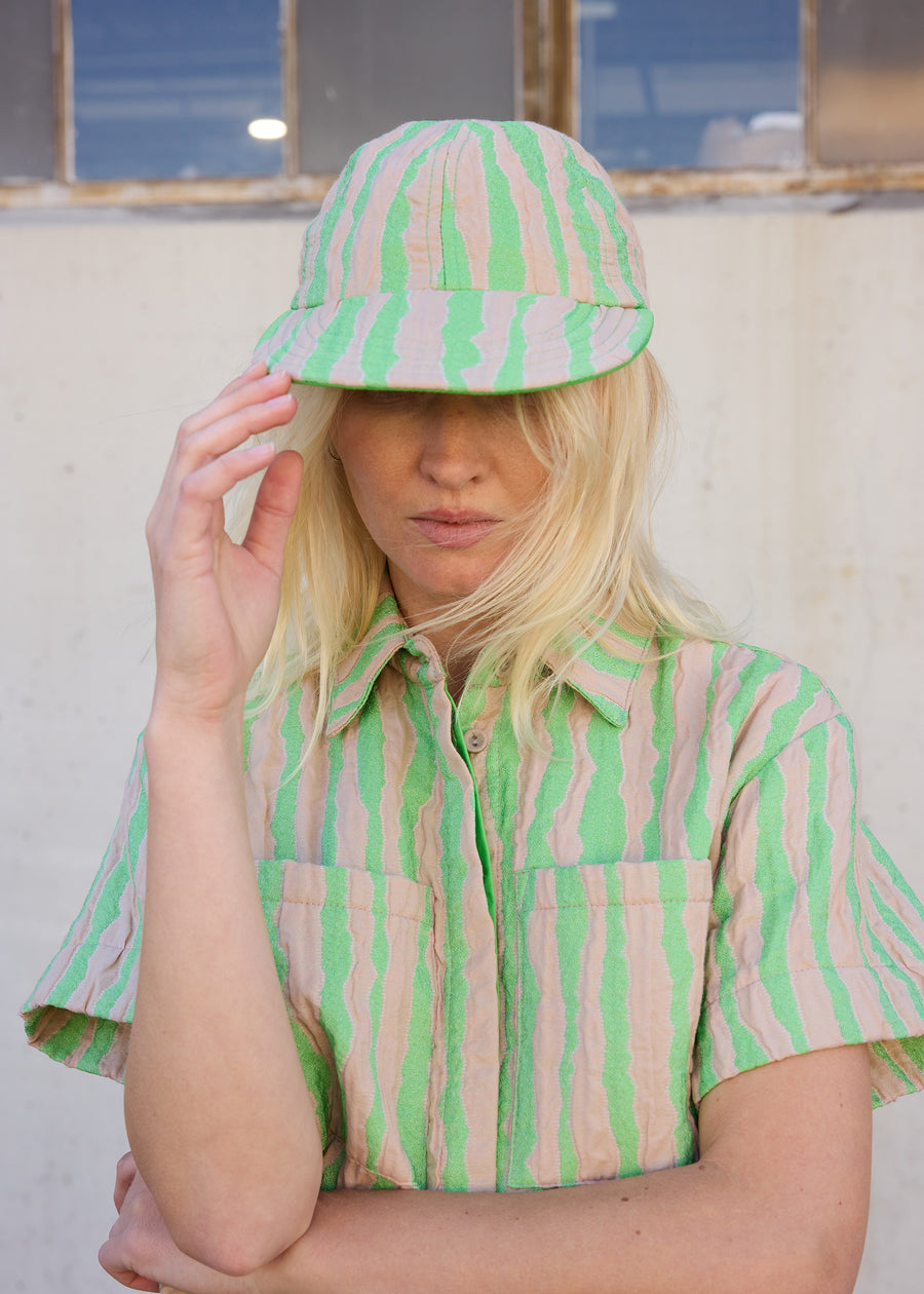 Wiggle Baseball Hat- Tan/Green