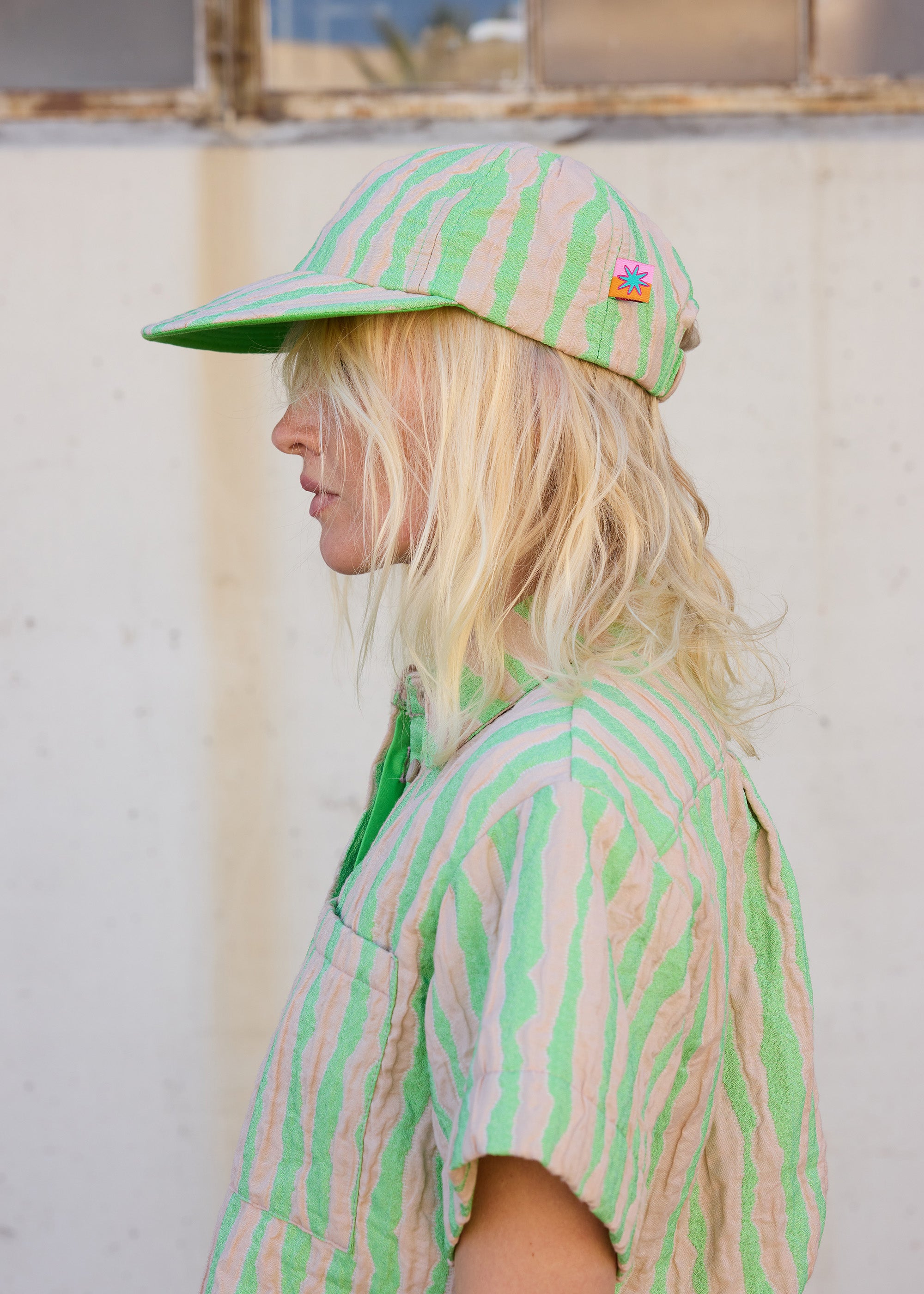 Wiggle Baseball Hat- Tan/Green