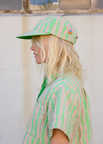 Wiggle Baseball Hat- Tan/Green