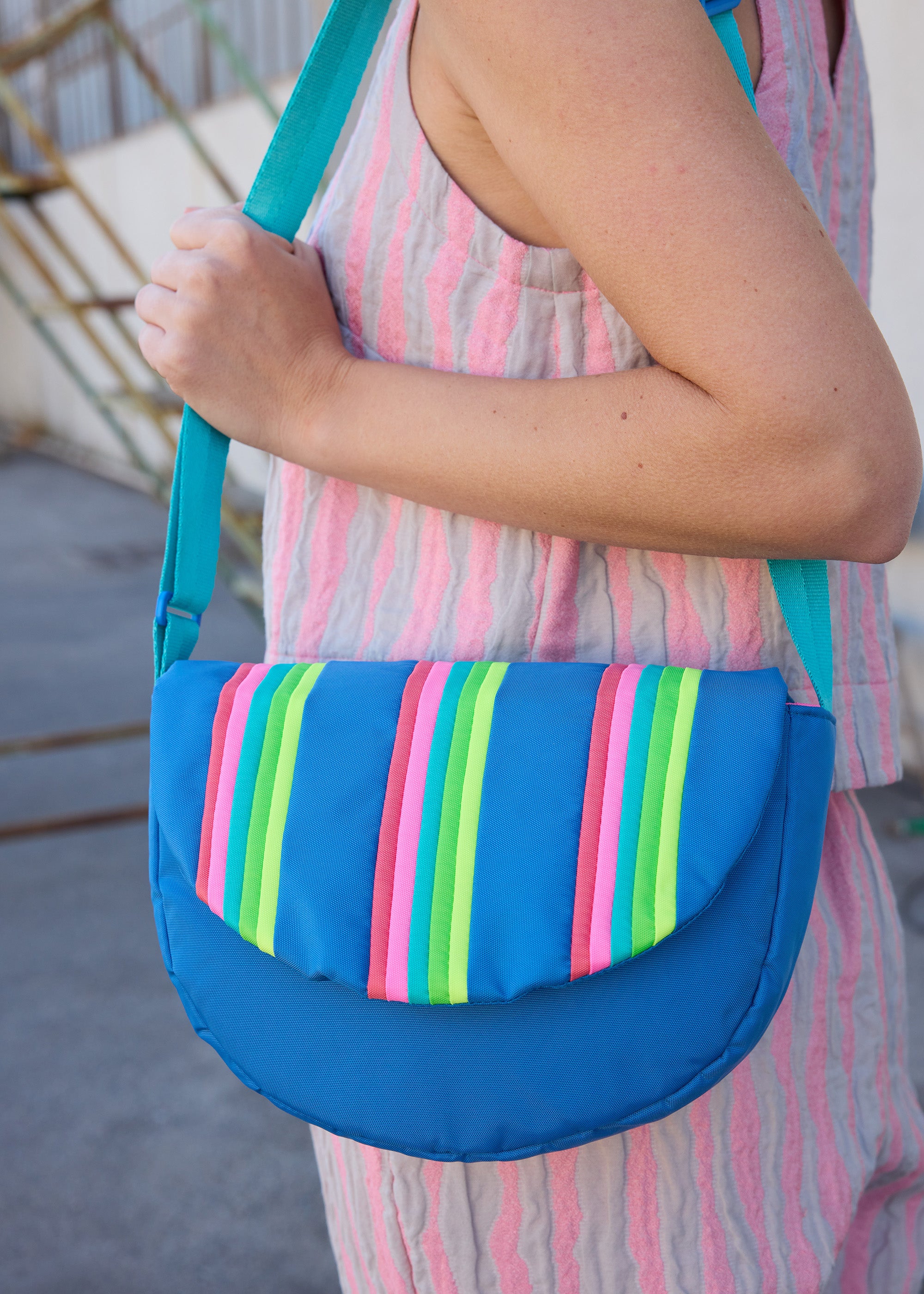 Micro Stripe Saddle Bag
