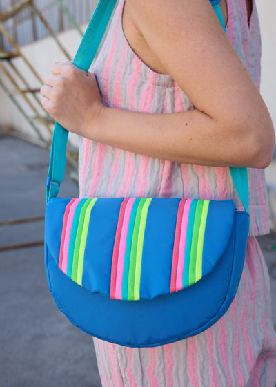 Micro Stripe Saddle Bag