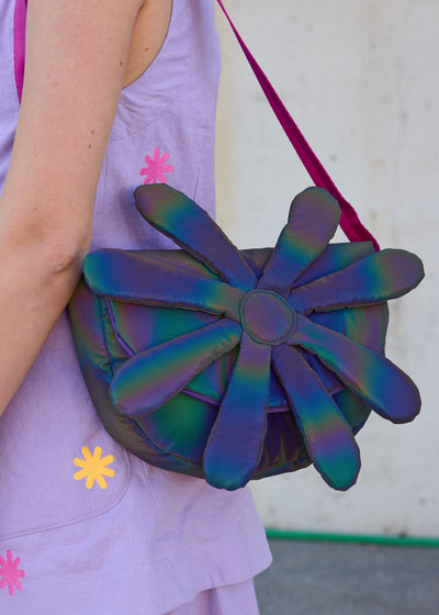 Oil Slick Flower Saddle Bag